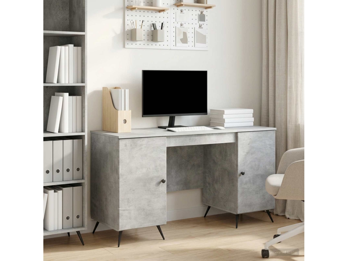 Vidaxl Mesa Cinzento Cimento 142,5 X 50 X 75 Cm Derivados De Madeira