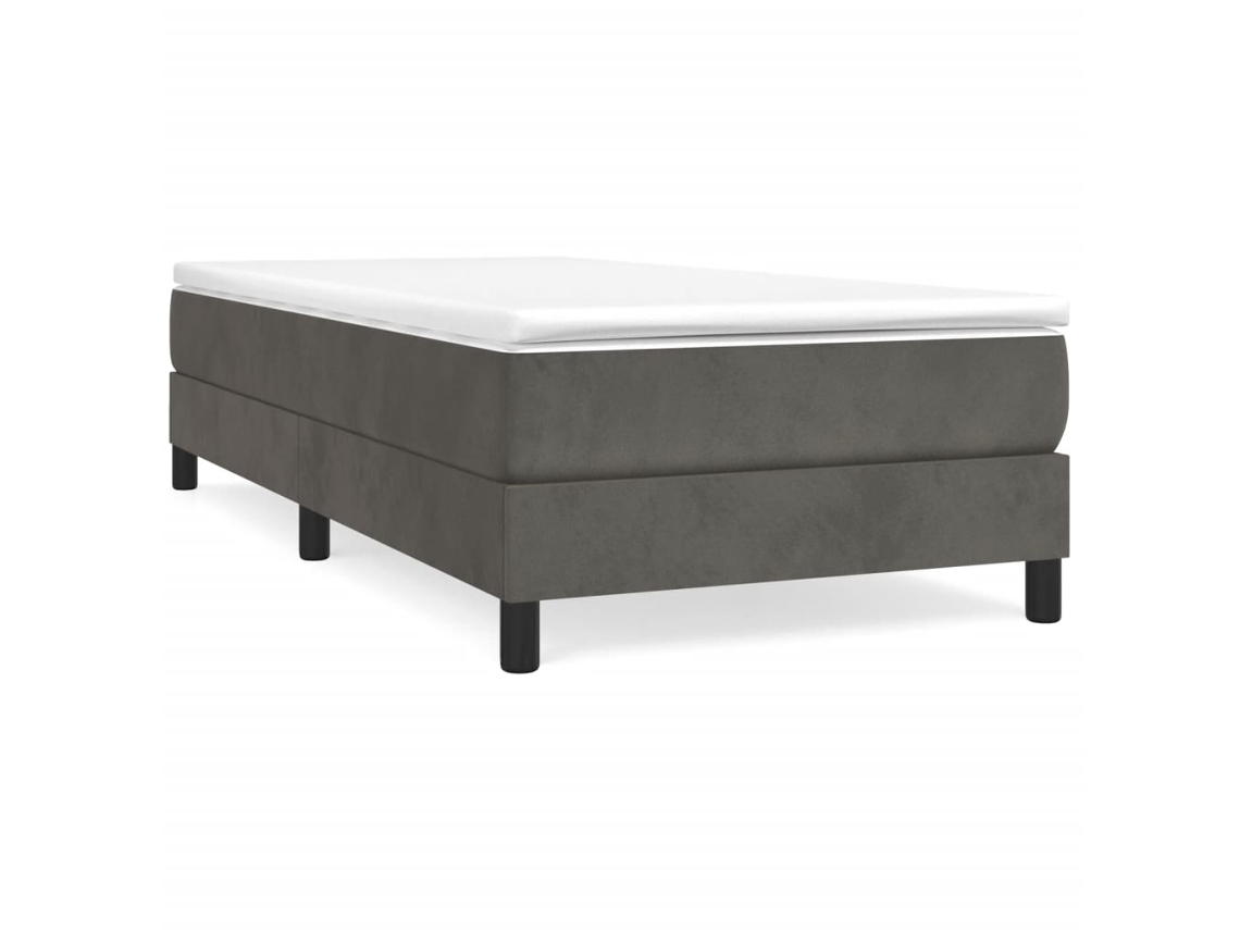 Estrutura de Cama com Molas Veludo Cinzento Escuro MAISON EXCLUSIVE (90x200 cm)