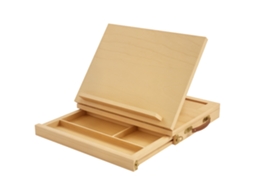 Cavalete de mesa S/MARCA, pequeno, 1 gaveta, madeira natural