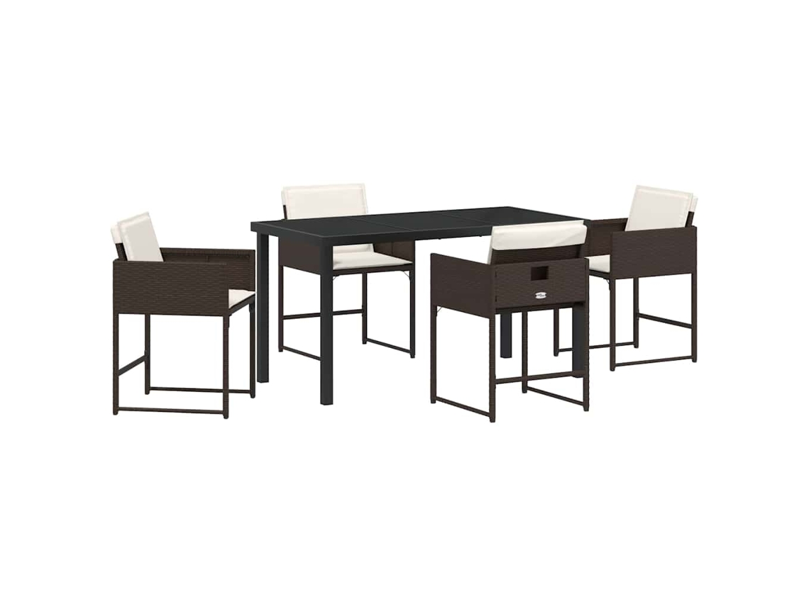 Maison Exclusive - Conjunto De Jantar Para Jardim 5 Pcs Castanho Vime Pe