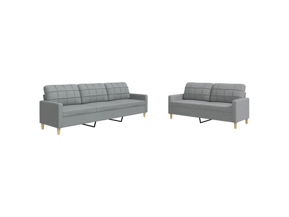 Sofa Set, Sofa Sets Vidaxl Cinzeto Tecido (n/a)
