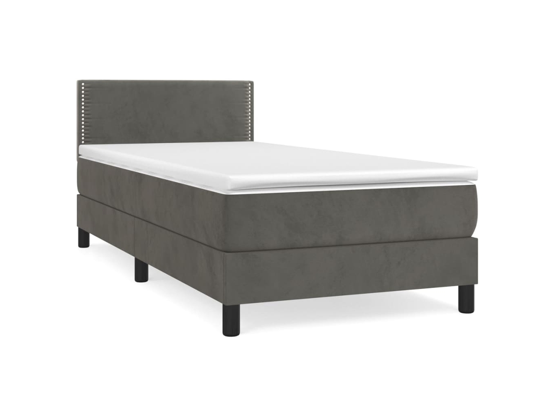 Box Spring Bed, Box Spring Beds Vidaxl Cinzeto Veludo (100 X 200 Cm)