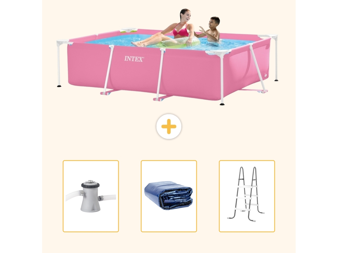 Intex Piscina Com Estrutura Retangular - 220x150x60 Cm - 4-peças Scb83