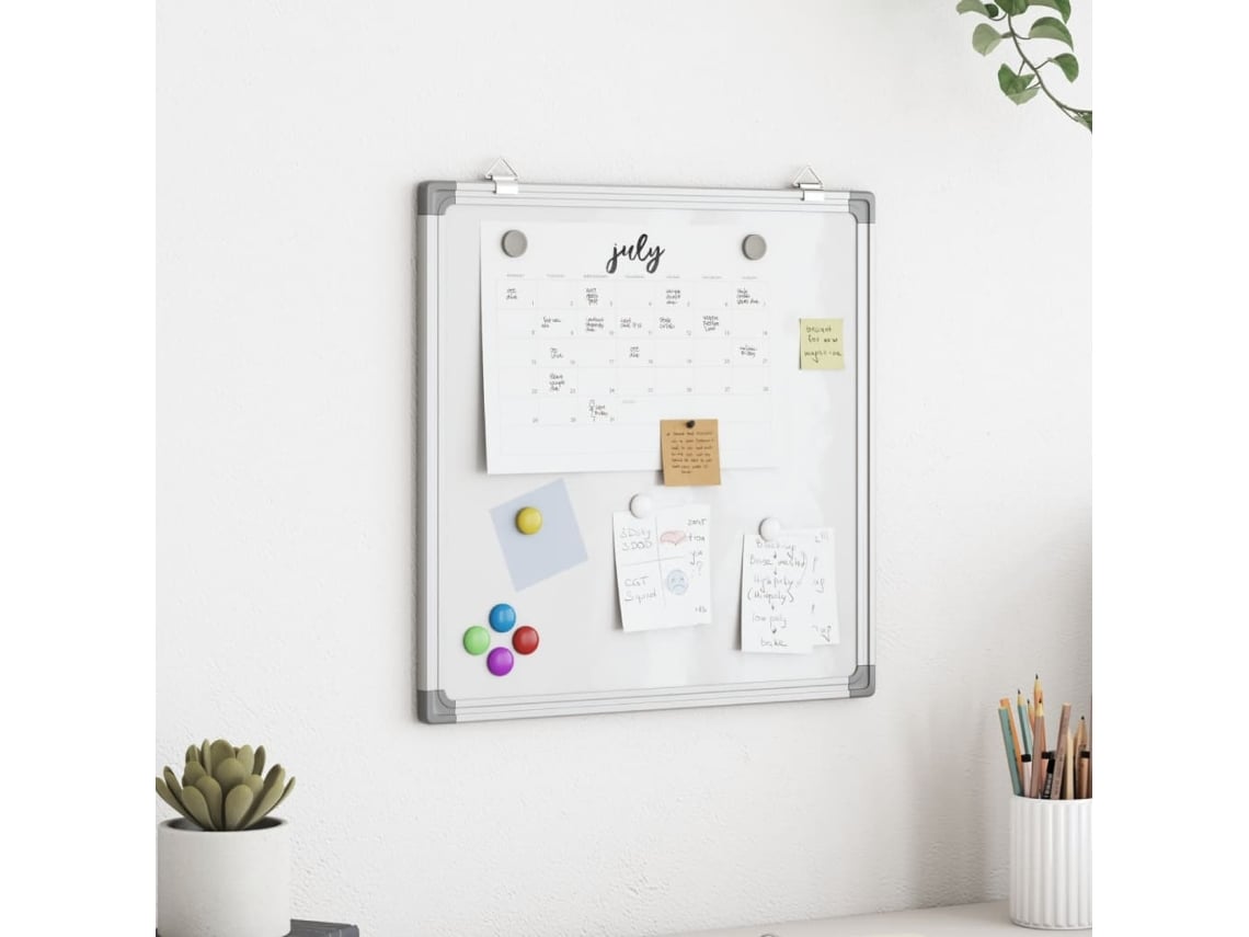 Vidaxl Quadro Branco Magnético 40x40x1,7 Cm Alumínio