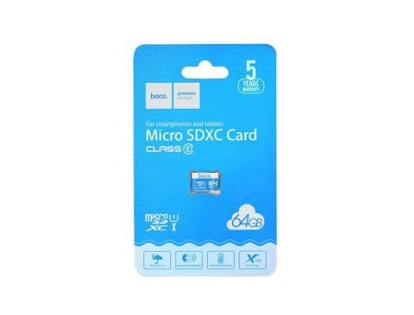 Cartão De Memória Hoco Microsd Tf High Speed Memory 64Gb Class 10