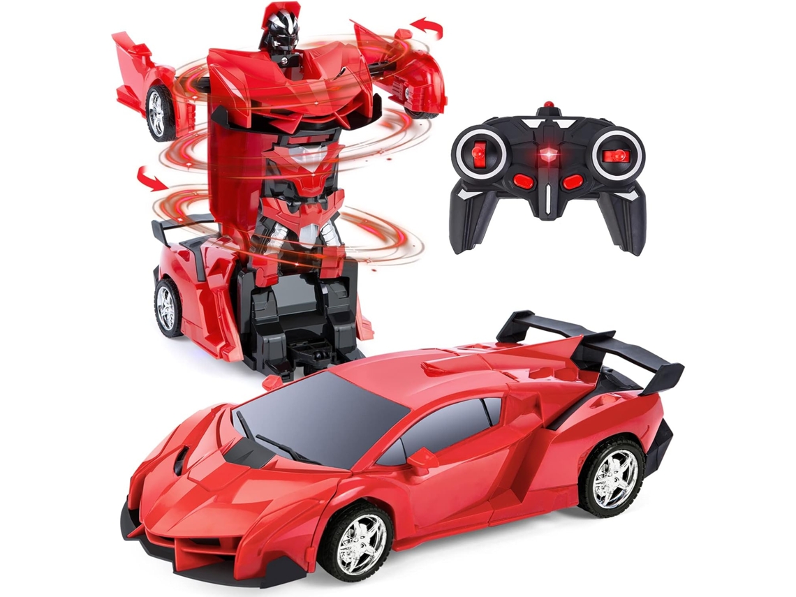 Carro Robô De Controle Remoto 2 Em 1, Brinquedo Transformador 118 Para Presente Aquaforge (vermelho)