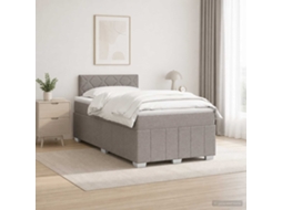 Vidaxl Cama Box Spring Com Colchão Cinzento-acastanhado 120 X 200 Cm