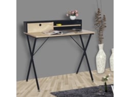 Secretária MITSAI Vienna Castanho e Preto (90 x 50 x 76 cm)