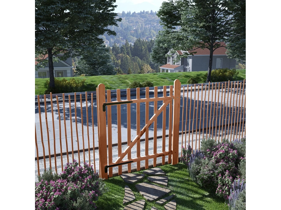 Vidaxl Portão Para Cerca 1 Pc 100x120cm Madeira De Aveleira Impregnada