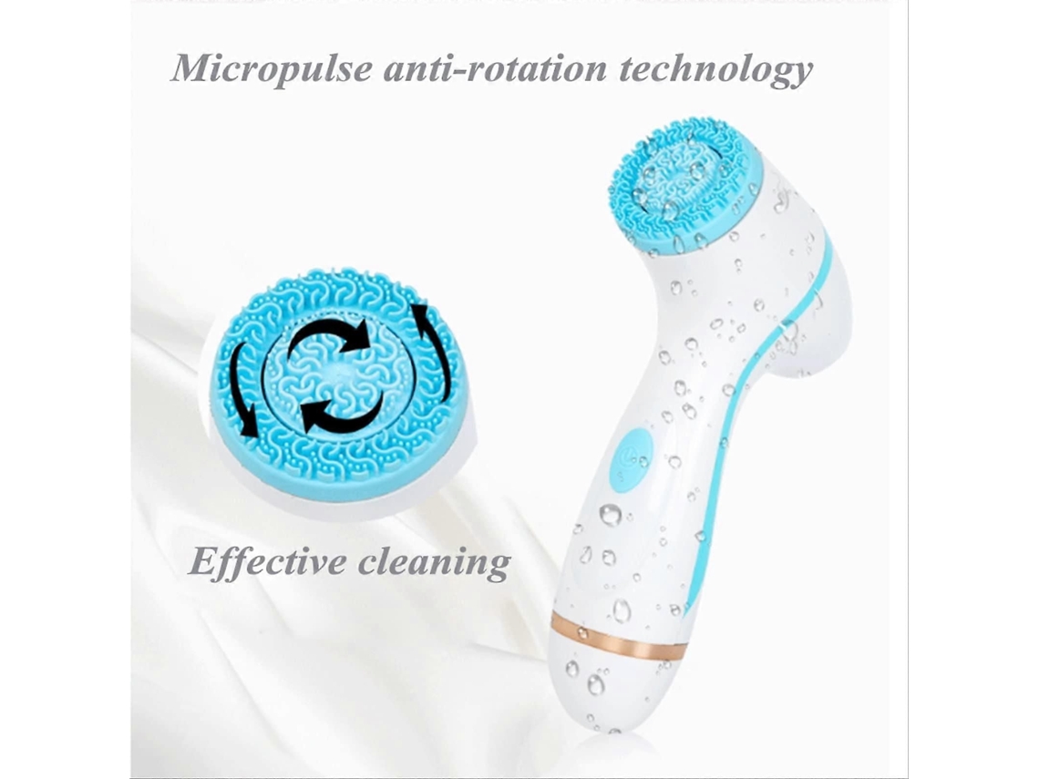 Massageador Facial 3 em 1, Escova de Limpeza Elétrica Silicone com Rotação GOKOCO