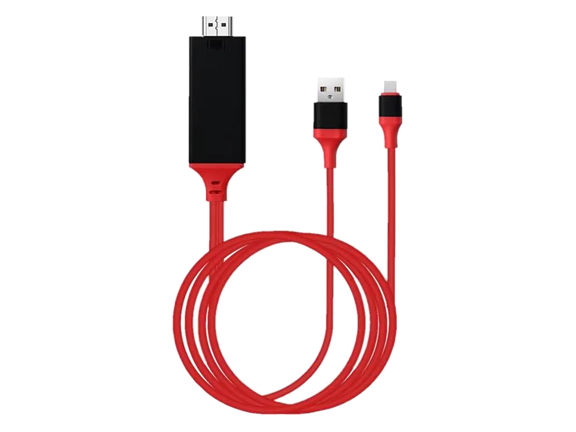 Cabo USB-C para HDMI Vermelho AQUAFORGE