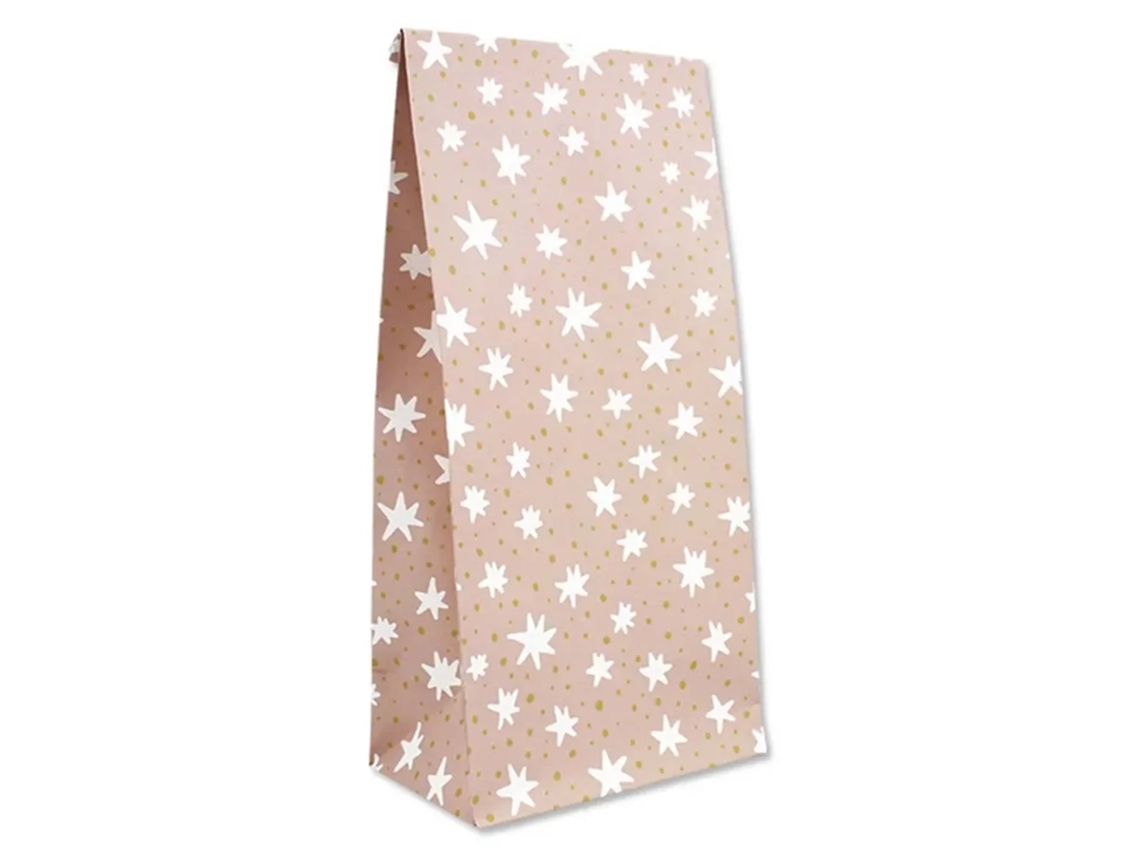 Ava Yves Sacos De Papel Presente Estrelas Rosa