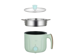 Panela elétrica mini multifuncional antiaderente com grelha de cozimento portátil verde