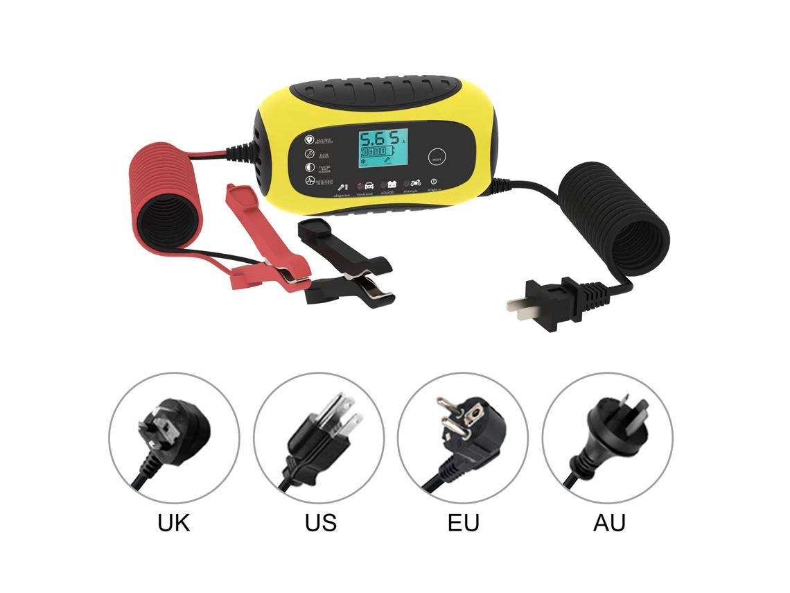 Carregador De Bateria Automática 12v 6a Smart Com Display Lcd