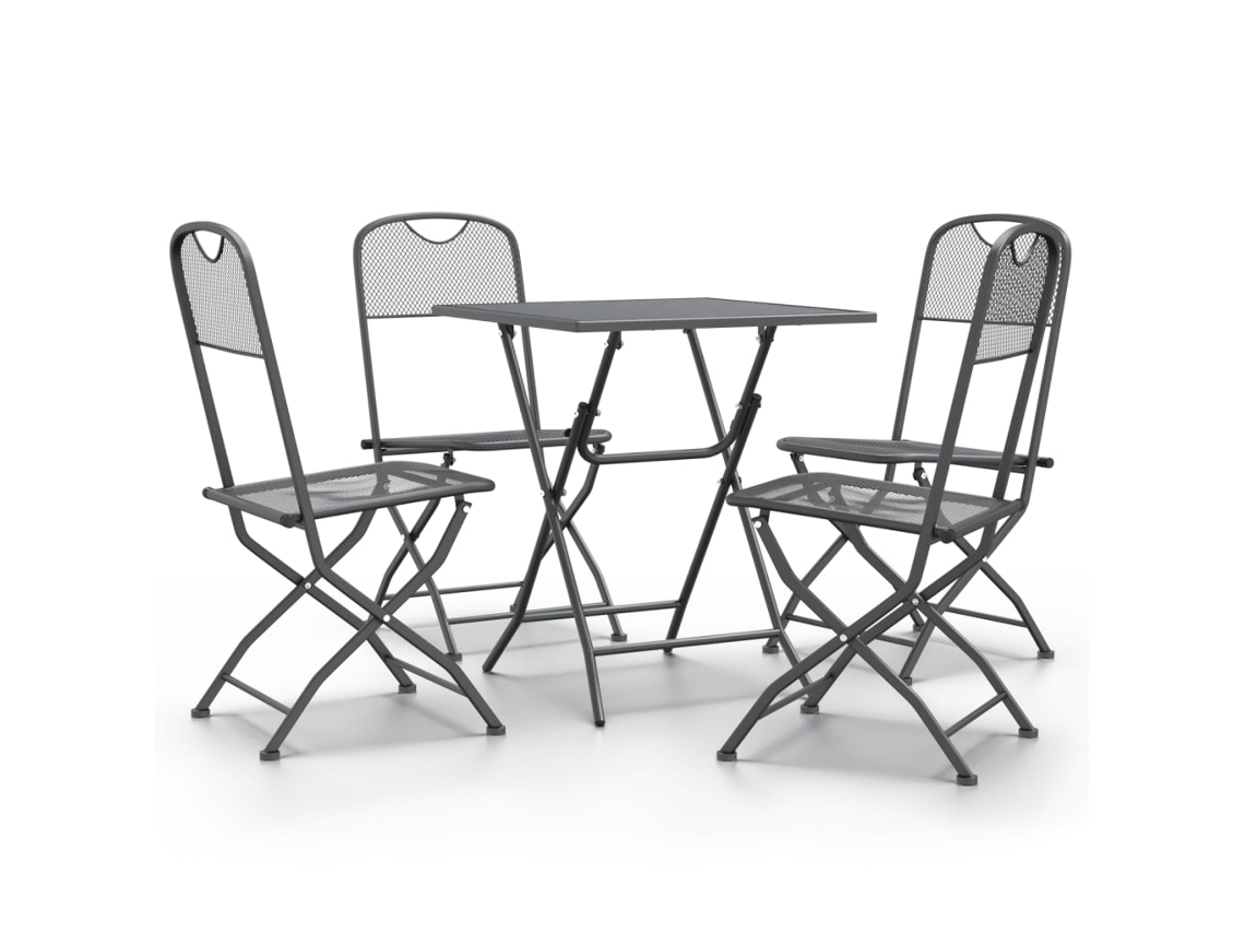 Maison Exclusive - 5 Pcs Conj. De Jantar P/ Jardim Malha Metal Expandido Antracite