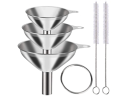 Conjunto De 3 Funis De Aço Inoxidável, Tamanhos Grande, Médio E Pequeno, Mini Funis De Grau Alimentar Para Uso Na Cozinha