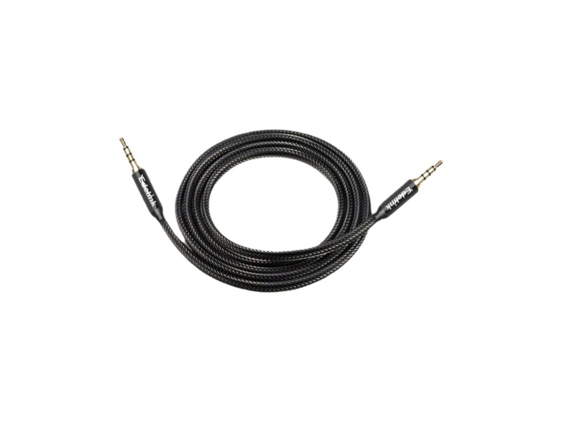 Cabo De Áudio 3.5mm Macho Para Macho De Quatro Seções, Trançado, Para Carro/fone De Ouvido 2m