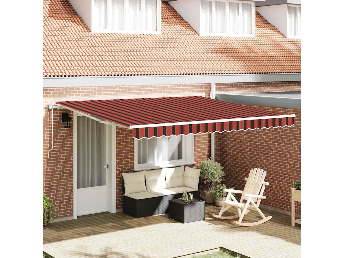 Vidaxl Toldo Retrátil Laranja E Castanho 400 × 300 Cm