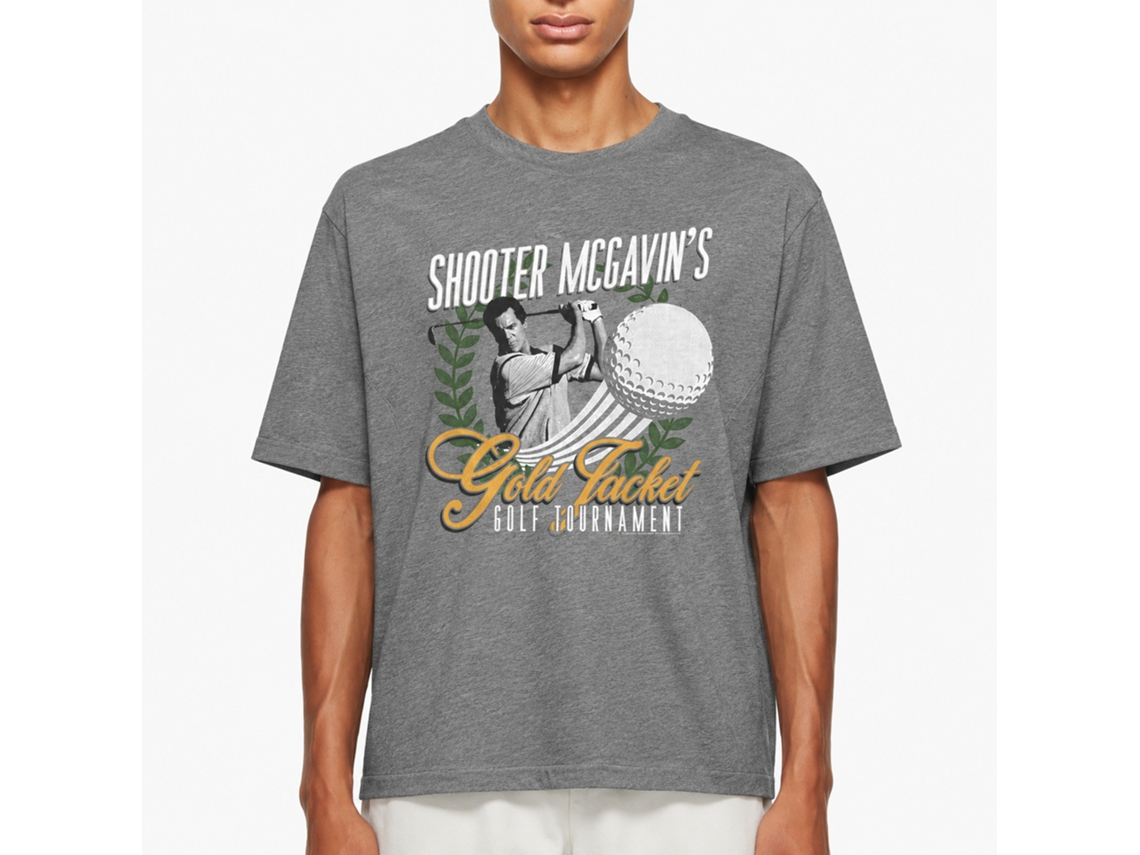 Rockinstone Happy Gilmore Gold Jacket Tournament Heather Graphite Adult T-shirt Size:m