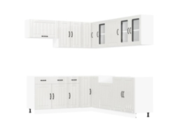 Conjunto de 11 Armários de Cozinha Brilho Branco MAISON EXCLUSIVE