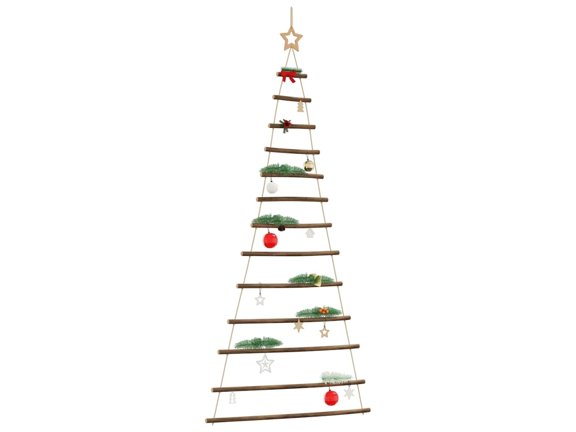 Vidaxl Árvore De Natal Suspensa Com Estrela No Topo 86x180 Cm Galho Natural