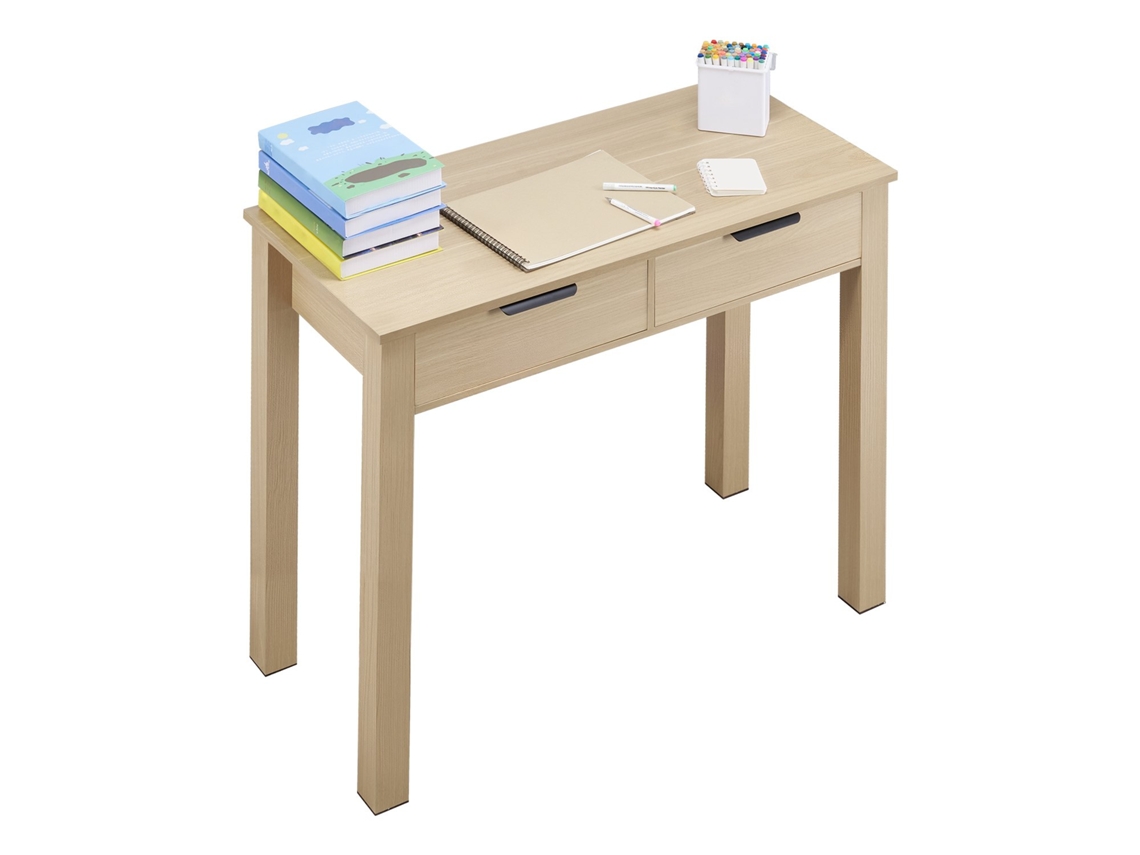 Mesa infantil Vevor 870 x 395 x 751 mm com gaveta, cor madeira