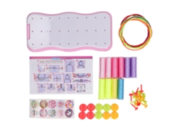 Mali máquina de Tricotar Pulseiras Kit Diy Crianças Material Seguro Brinquedo de Teceira Rosa