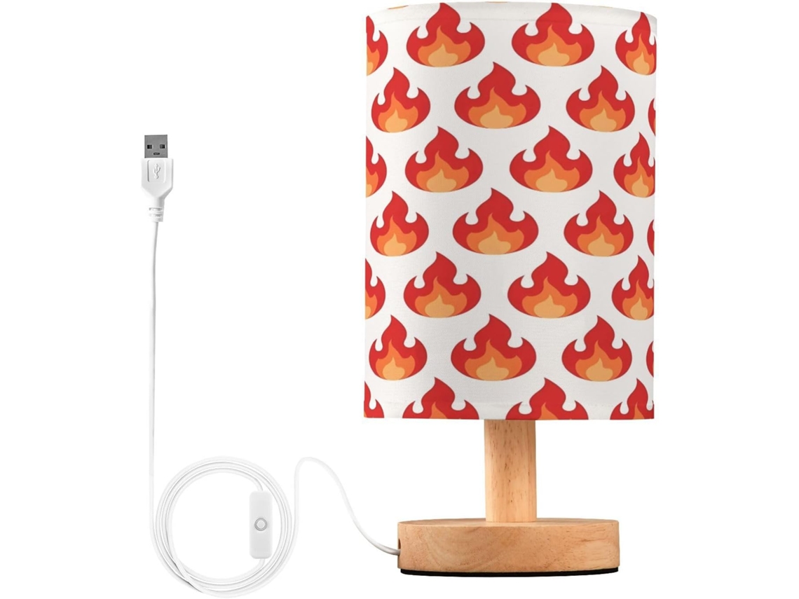 Abajur De Cabeceira In Chama Format Para Quarto, Con Portas de Regamento USB C, Luminária De Mesa Cabeceira
