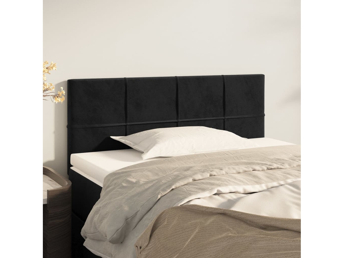 Vidaxl Cabeceira De Cama Veludo 80x5x78/88 Cm Preto