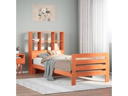 Cama Sem Colchão 75x190 Cm Madeira De Pinho Maciça Castanho-mel