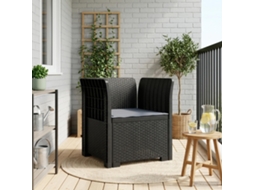 Vidaxl Poltrona 1 Lugar Com Almofada Look Rattan Pp Antracite