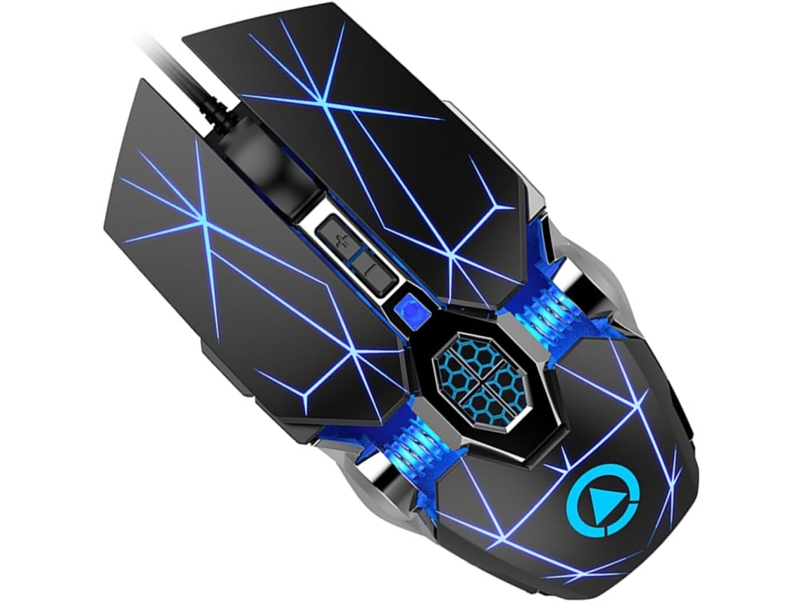Mouse Gamer Usb Com Fio E Retroiluminação Rgb Programável Para Jogadores De Pc.