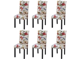 Vidaxl Cadeiras De Jantar 6 Pcs Tecido Multicor