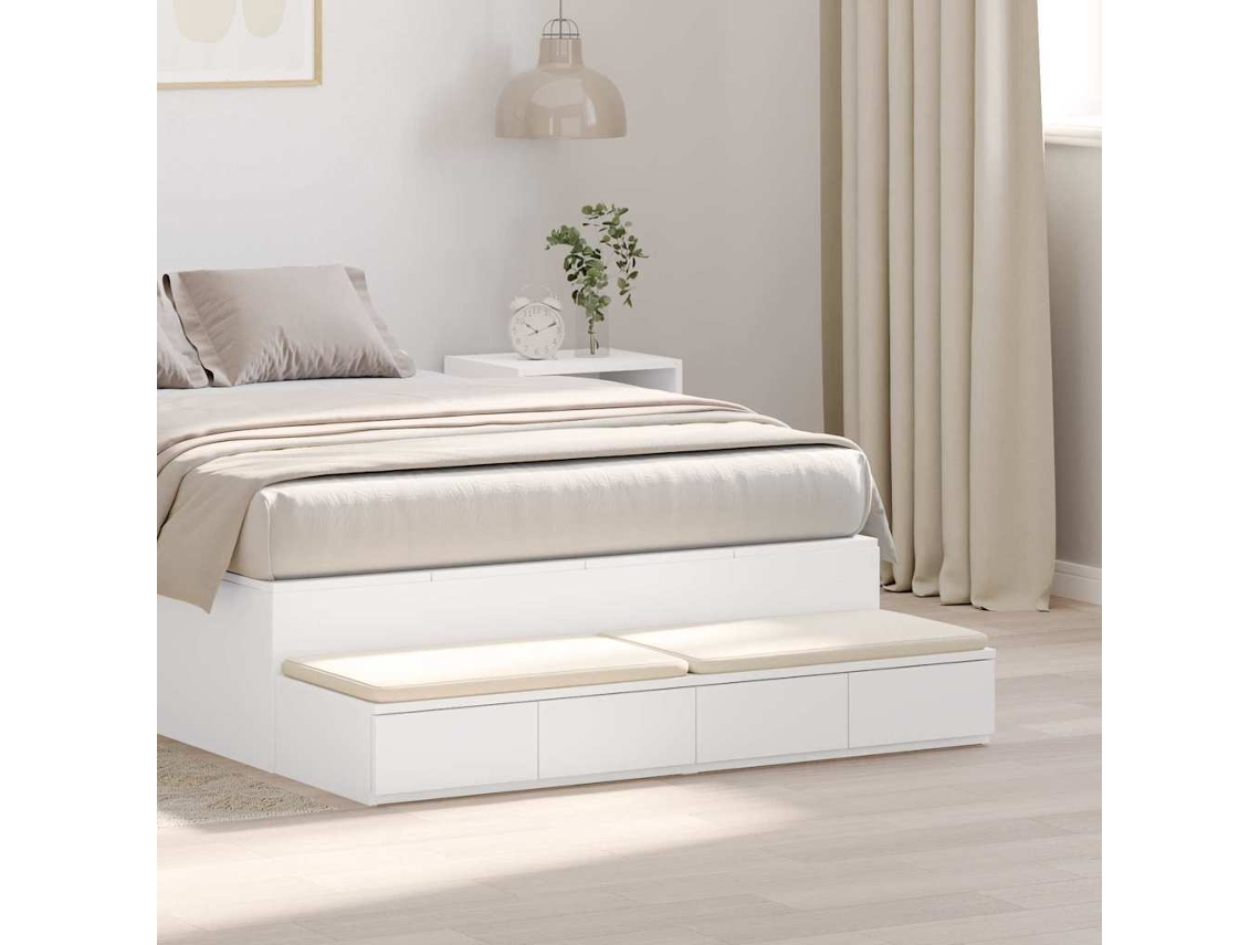 Vidaxl Gavetas De Cama Branco 120 X 36,5 X 16,5 Cm