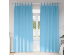 Vidaxl Cortinas Blackout Com Argolas 2 Unid. Azul-claro 225 X 140 Cm