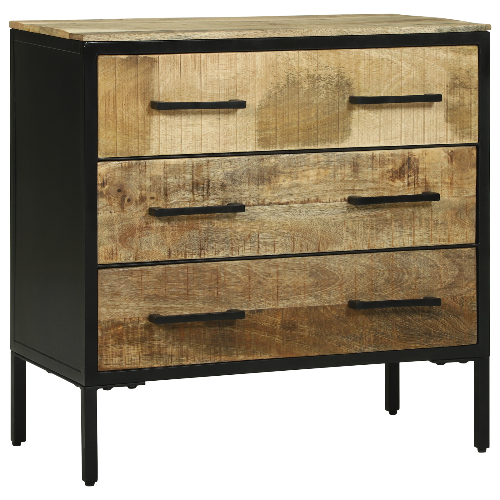Aparador 70x35x70 cm Madera Maciza de Mango Rugoso