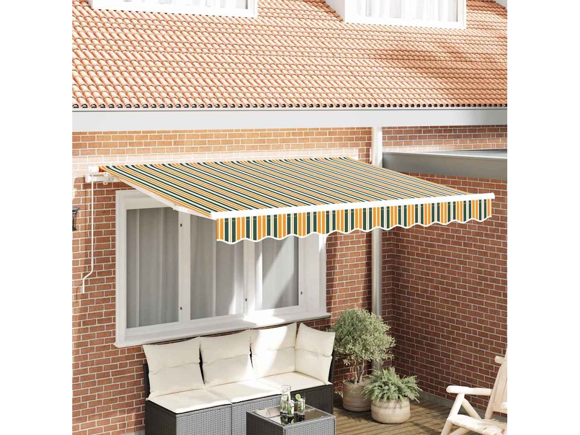 Vidaxl Tecido De Substituição Para Toldo Verde E Amarelo 280 X 245 Cm