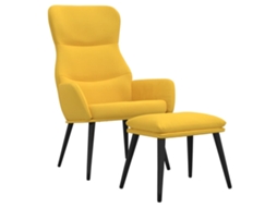Relaxing Chair With Stool, Relaxing Chairs With Stools Vidaxl Amarelo Tecido