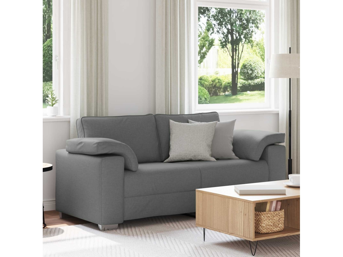 Vidaxl Sofá De Dois Lugares Cinza Escuro 180 Cm Tecido