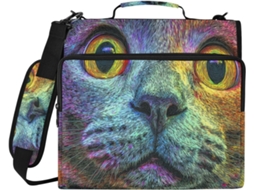 Bolsa Organizadora Colorida com 3 Argolas , Fecho de Zíper, Alça Ombro e Mão para Facilitar o Transpor (3,8 Cm)