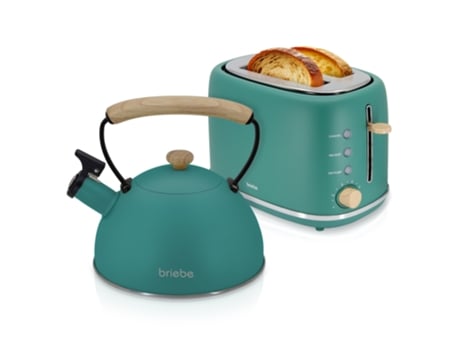 Chaleira de indução Nordic Tostapane com ponta longa e 2 tampas com favo de mel, 2,3 L, Briebe, Skt1177gre, verde