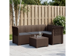 Vidaxl Sofá De Jardim Para 4 Pessoas Com Almofadas Visual Rattan Pp