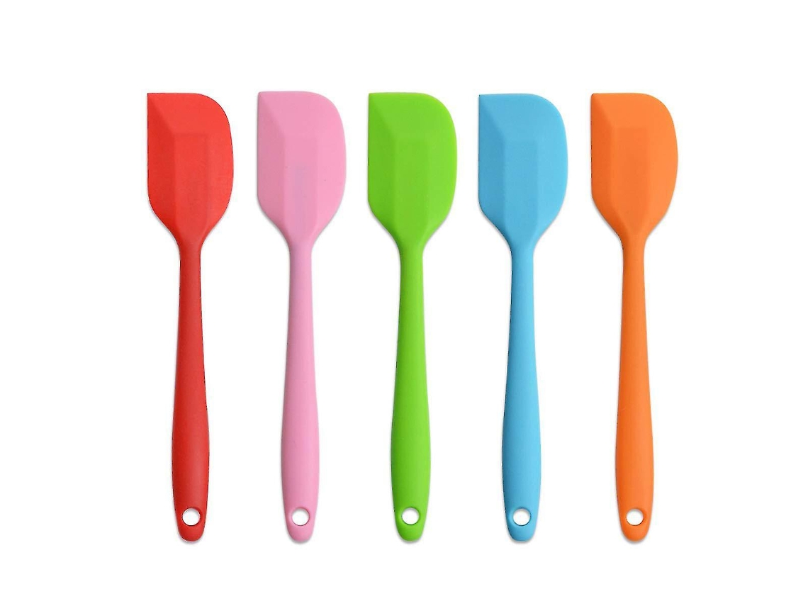 Espátulas pequenas de silicone de 21,5 cm, resistentes ao calor até 260 °C, flexíveis e essenciais para cozinhar e assar (5 peças)