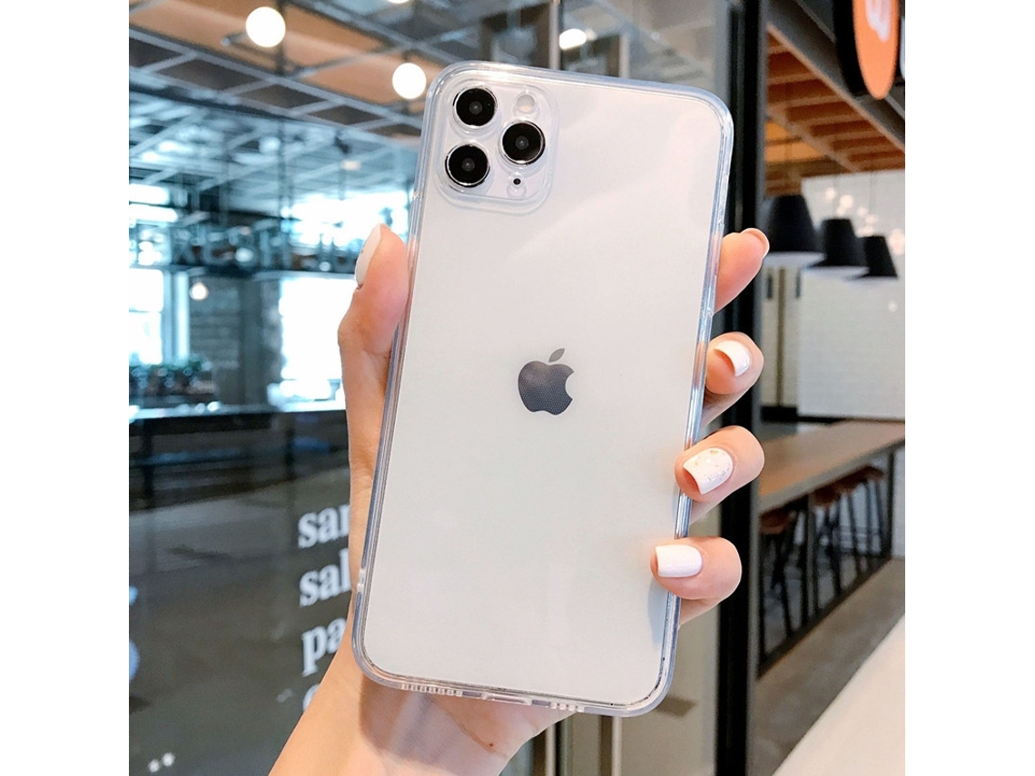 Capa Transparente Eletroplaqueada Para Iphone 17 Com Bordas Retas, Proteção Total E Acabamento Macio.