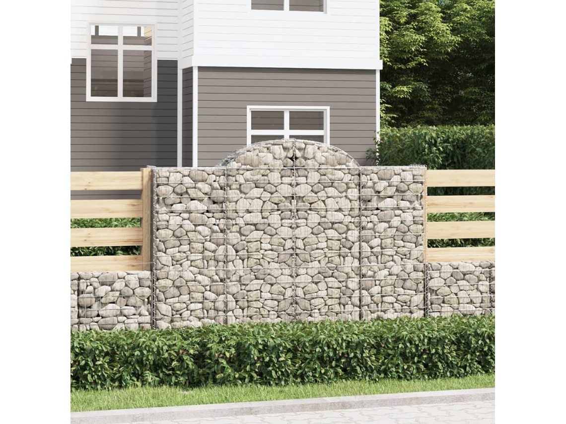 Vidaxl Cestos Gabião Arqueados 11 Pcs 200x30x140/160 Ferro Galvanizado