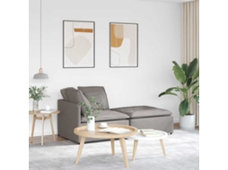 Vidaxl Sofá Modular Com Pufes E Almofadas Tecido Cinzento-acastanhado