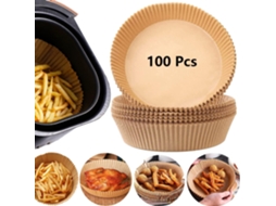 Forros De Papel Descartáveis ​​para Fritadeira A Ar, Impermeáveis, Próprios Para Alimentos, Ideais Assar, Fritar E Usar No Micro-ondas (100