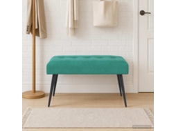 Vidaxl Banco Com Botões Estofados Turquesa 80 X 40 X 46 Cm Veludo