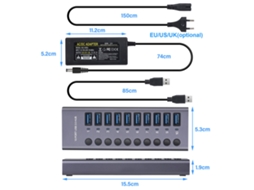 Hub Usb 3.0 10 Portas LAXISCREED