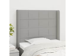 Vidaxl Cabeceira De Cama C/ Abas Tecido 83x16x118/128cm Cinzento-claro